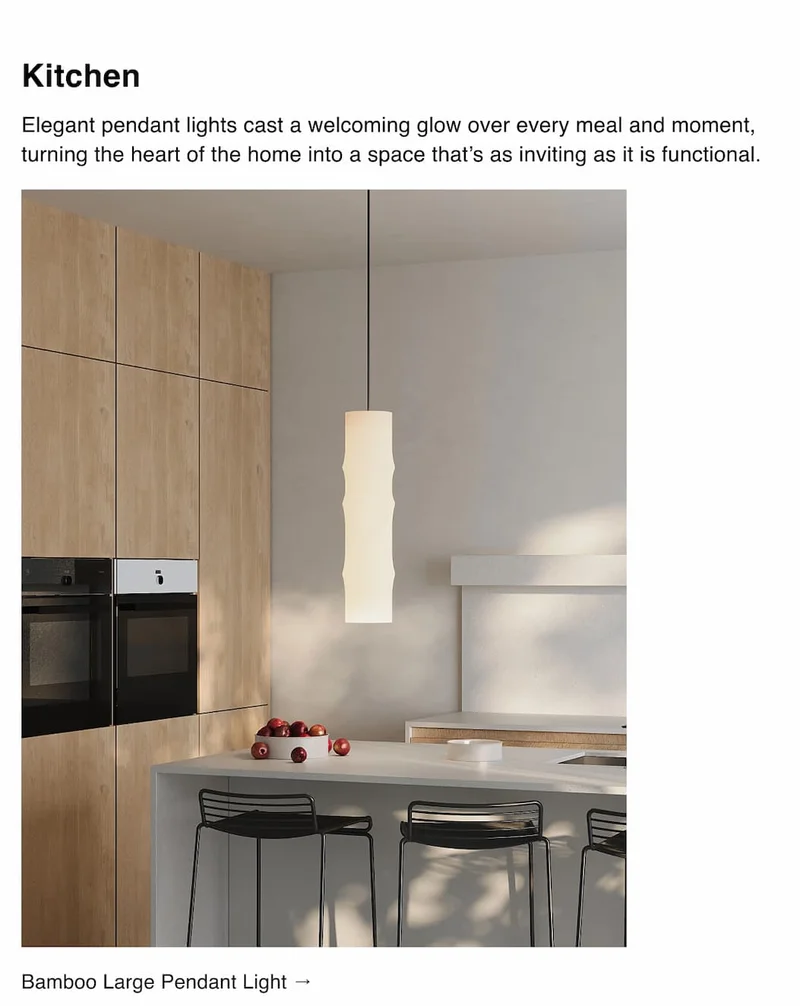 Kitchen | Bamboo Large Pendant Light →