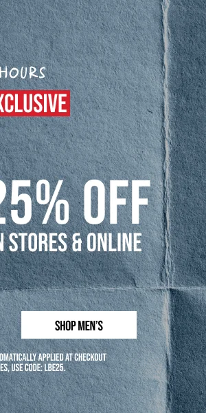 Extra 25% off Shop Men's