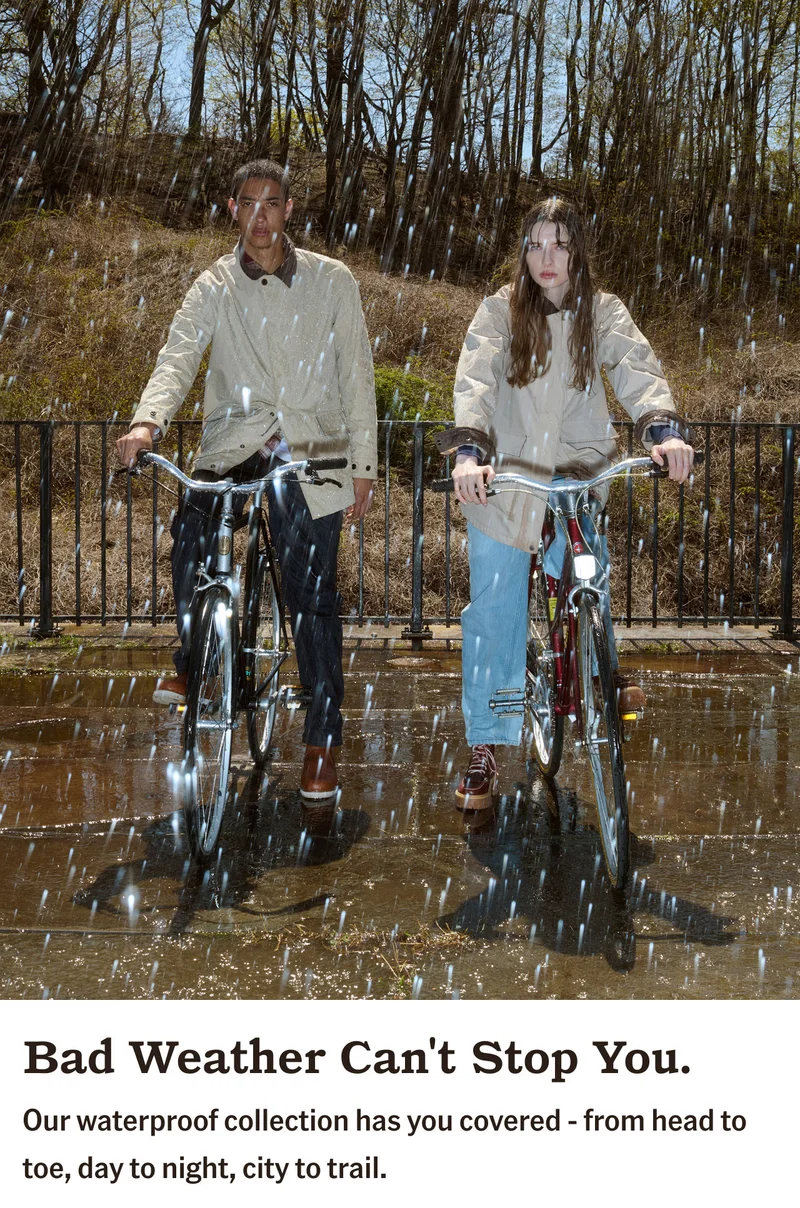 Bad Weather Can't Stop You. Our waterproof collection has you covered - from head to toe, day to night, city to trail.