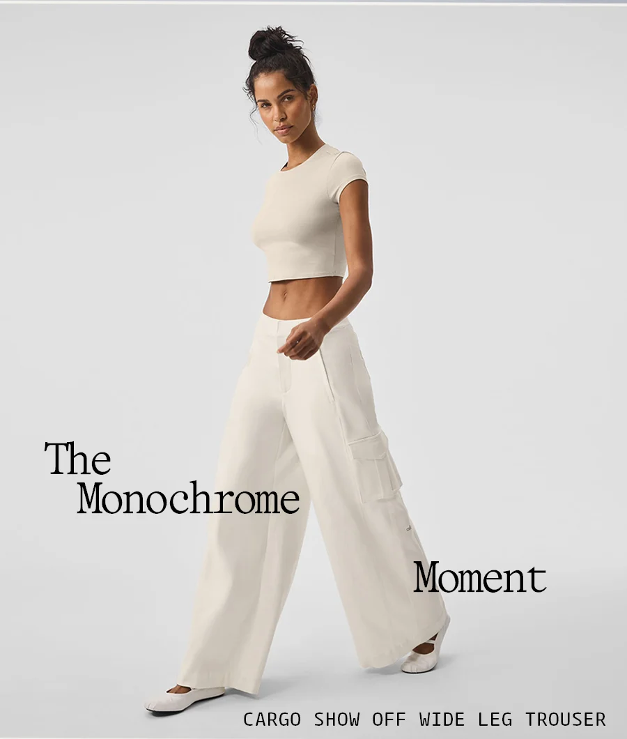 The Monochrome Moment. Cargo Show Off Wide Leg Trouser