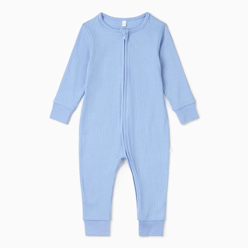 Image of Hydrangea Ribbed Clever Zip  Snug Fit Pajamas