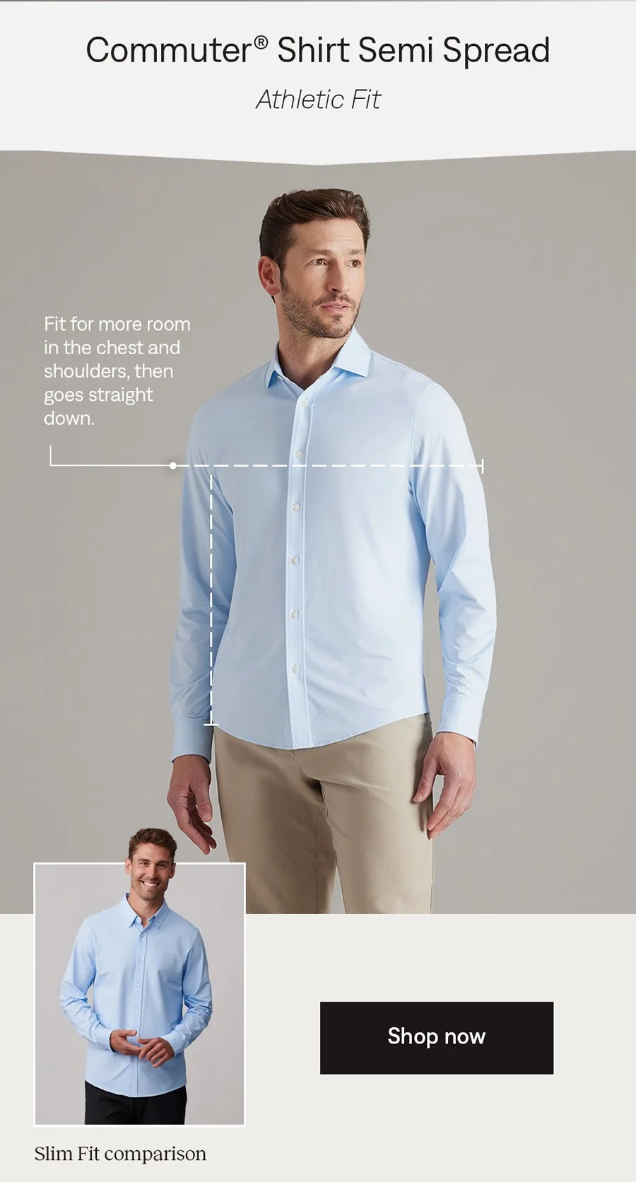 Commuter® Shirt Semi Spread - Athletic Fit