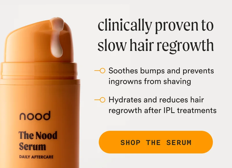clinically proven to slow hair regrowth - Soothes bumps and prevents ingrowns from shaving, Hydrates and reduces hair regrowth after IPL treatments - SHOP THE SERUM