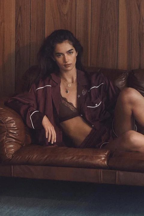 By Anthropologie Silky Western Pajama Top