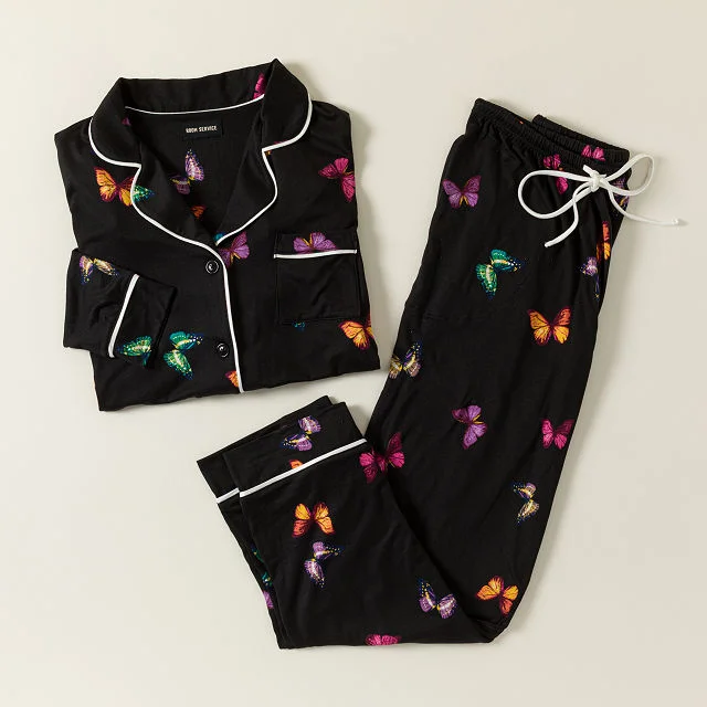 Midnight Butterfly Pajama Set