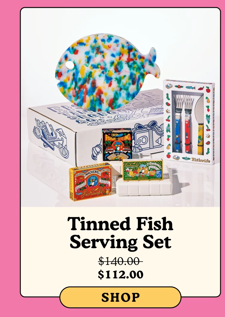 tinned fish serving set