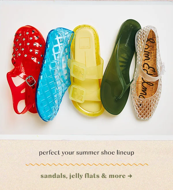 sandals, jelly flats & more