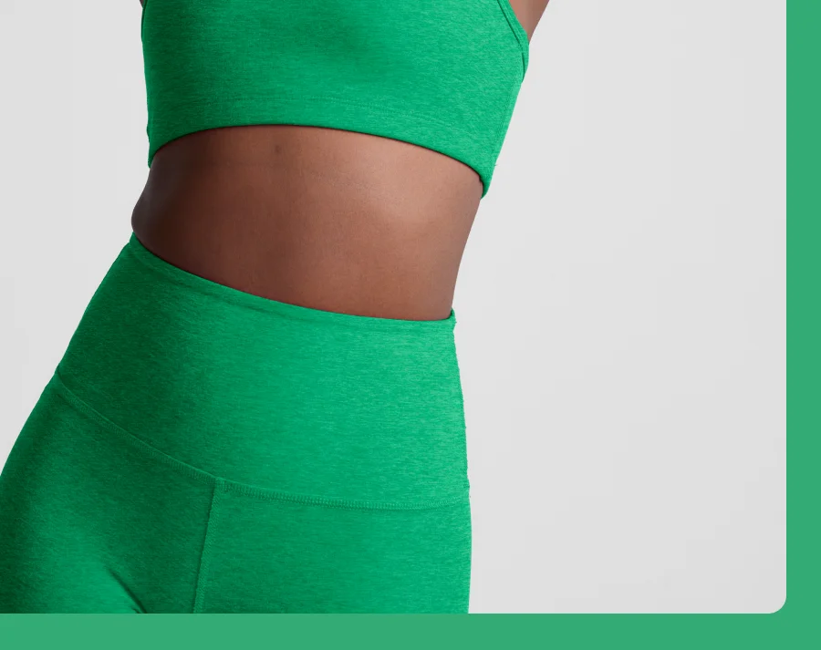 Spacedye Slim Racerback Bra in Green Grass Heather