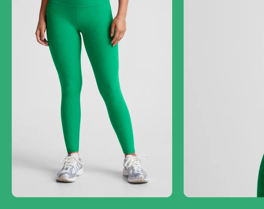 Spacedye Caught In The Midi High Waisted Legging in Green Grass Heather