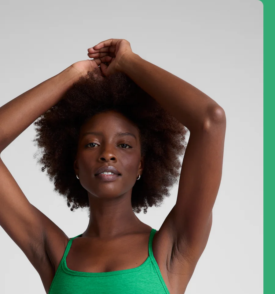 Spacedye Slim Racerback Bra in Green Grass Heather