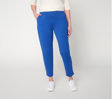 Denim & Co. Petite EasyWear French Terry Ankle Pants