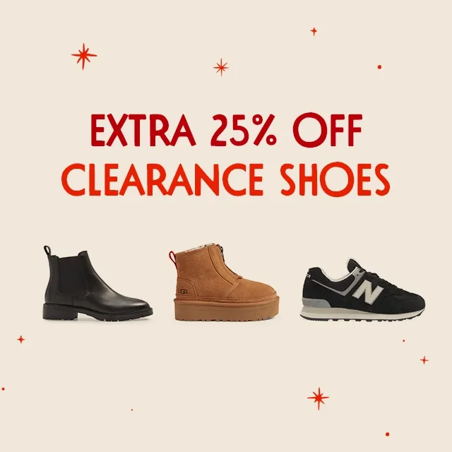 Extra 25% off clearance shoes.