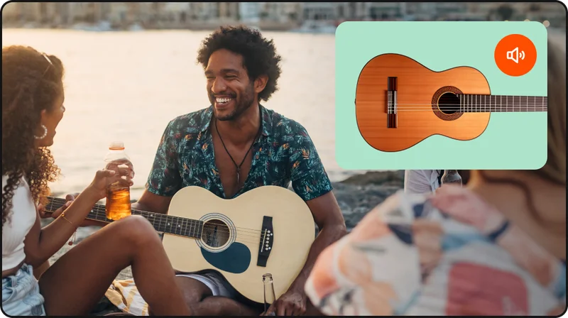 a photo of a man with a guitar
