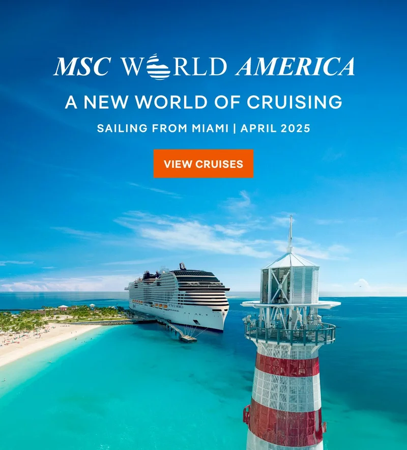 MSC&nbsp;World America – A New World of Cruising – Sailing From Miami, April 2025 – Click to View Cruises & Book Now