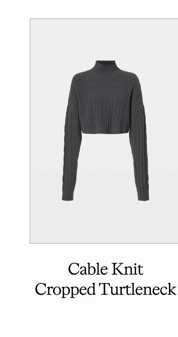 Cable Knit Cropped Turtleneck