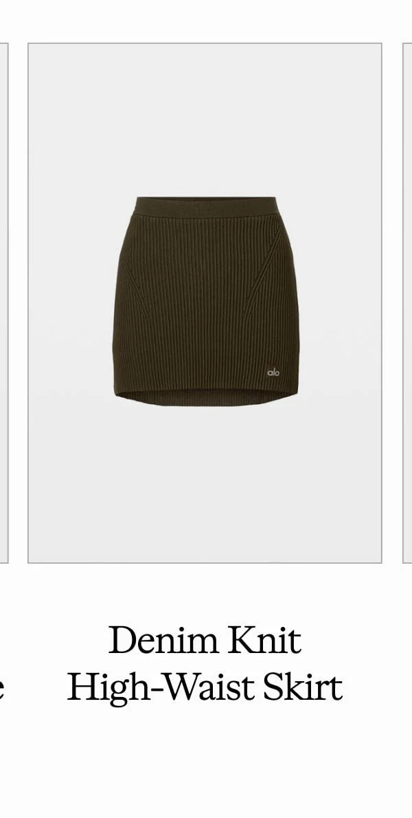 Denim Knit High-Waist Skirt