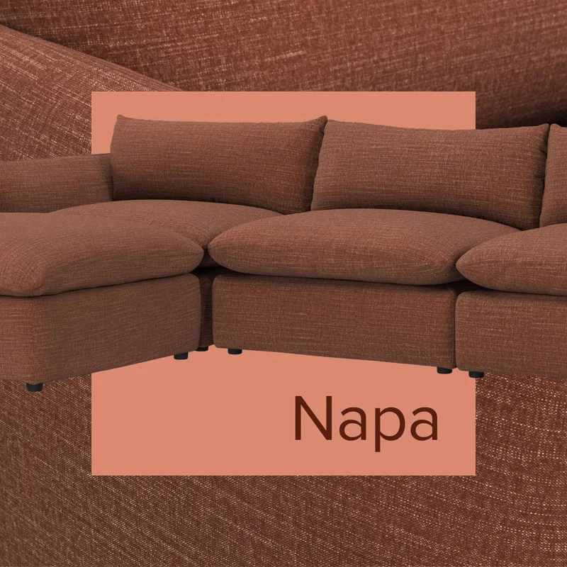 Napa fabrics are treated with stain-repellent C0 finish, protecting your sofa while being free of forever-chemicals.