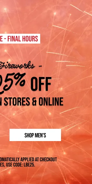 Extra 25% off Shop Men's