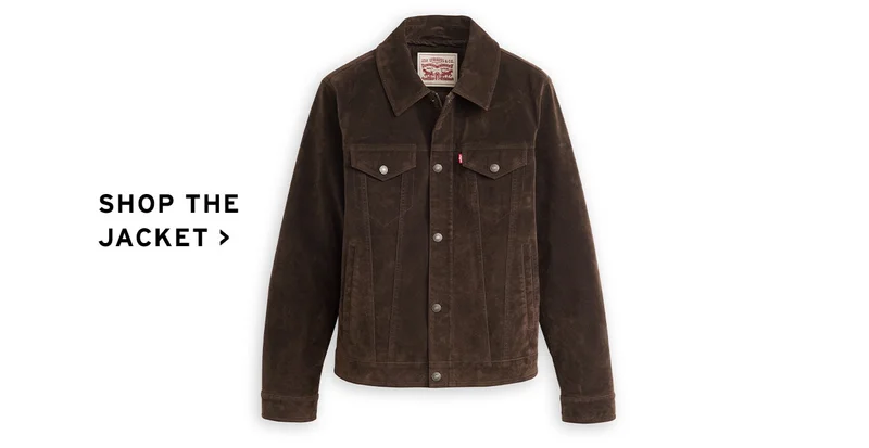 SHOP VINTAGE FAUX COW SUEDE TRUCKER JACKET
