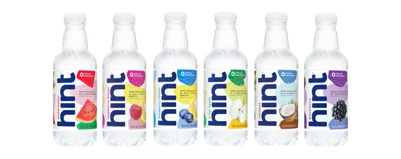 Lineup of still Hint bottles