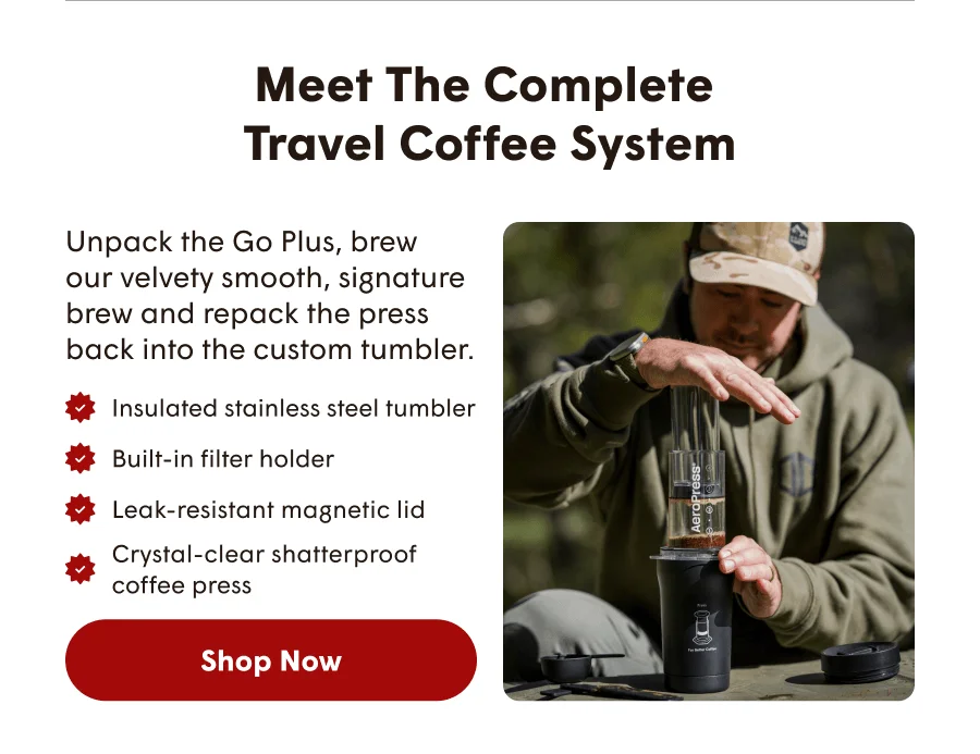 meet the complete travel coffee system