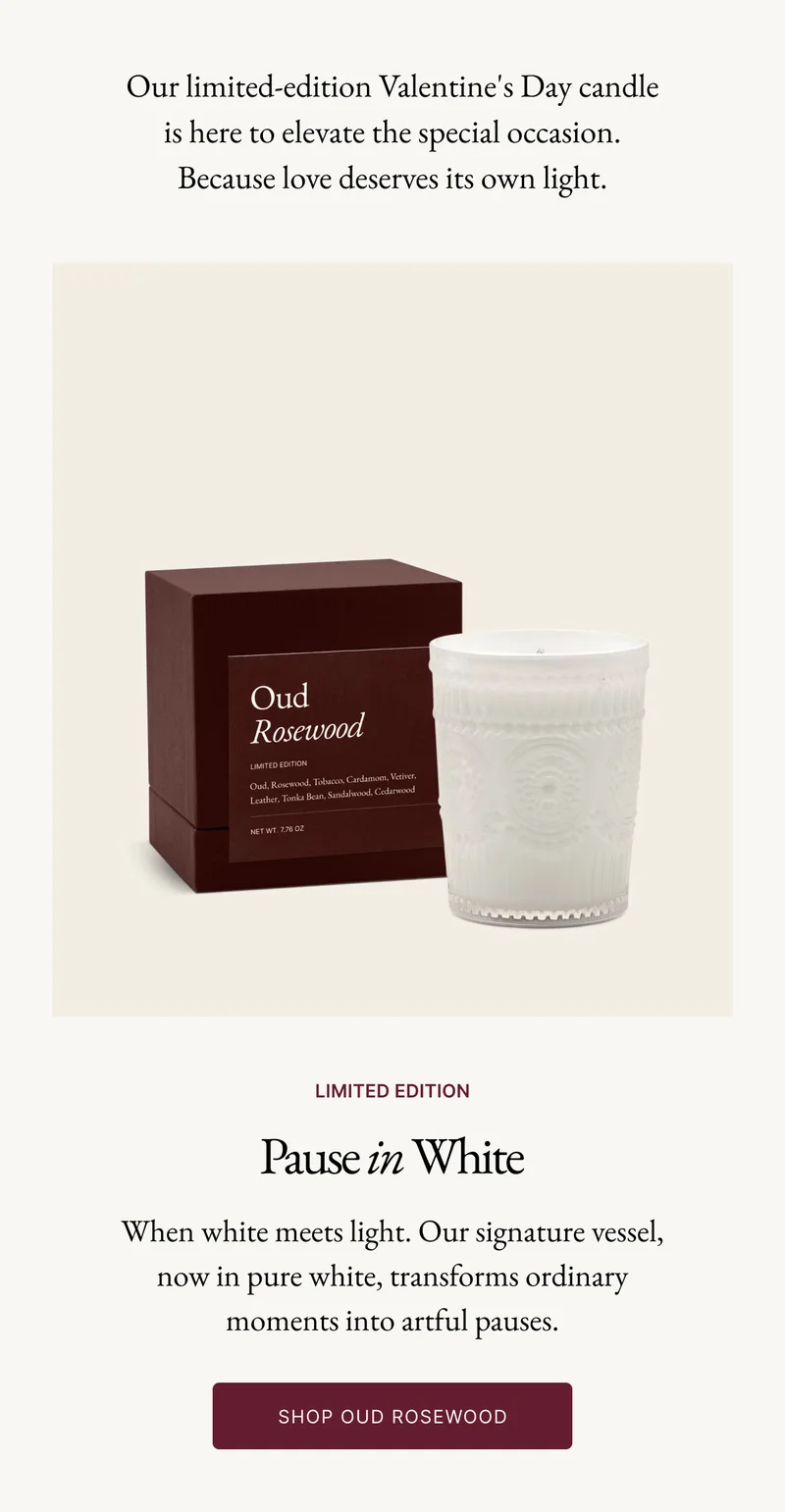 Limited-edition Valentine's Day Candle
