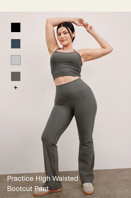 Spacedye Practice High Waisted Bootcut Pant in True Gray Heather