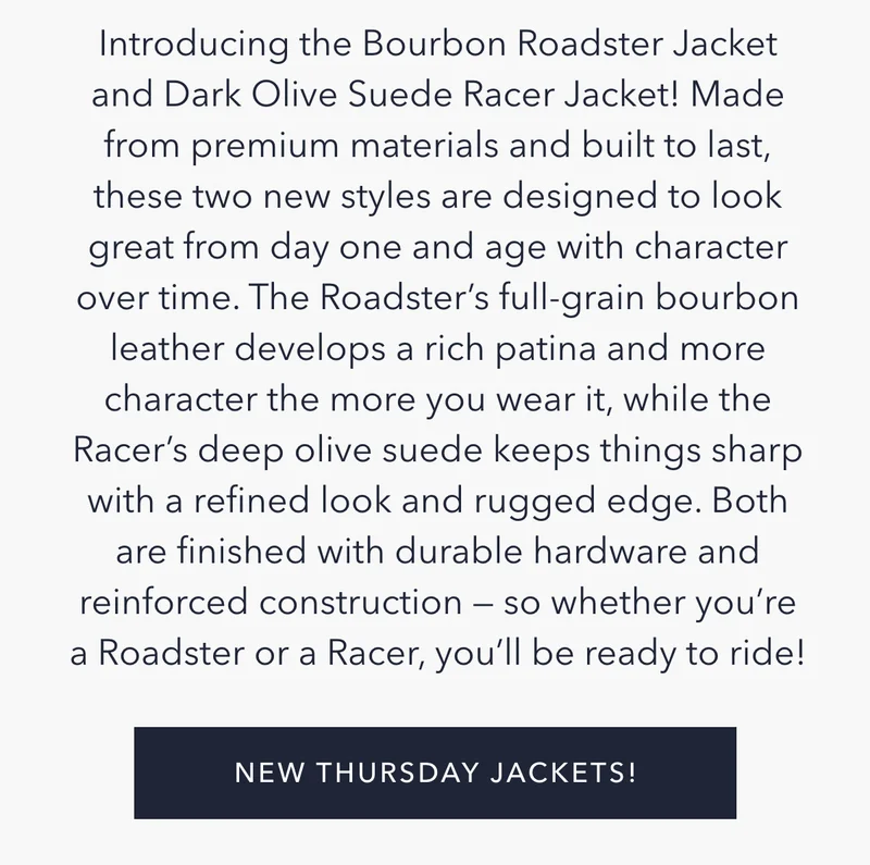 New Thursday Jackets!