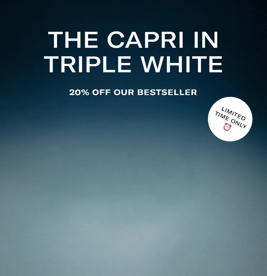 The Capri in Triple White | 20% off our bestseller