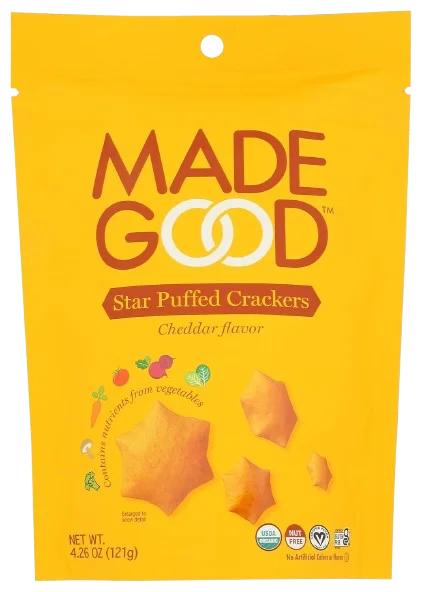 Image of MadeGood Star Puffed Cheddar Cracker