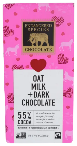 Image of Endangered Species Oat Milk + Dark Chocolate Bar