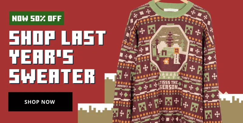 50% off Minecraft Holiday Sweater
