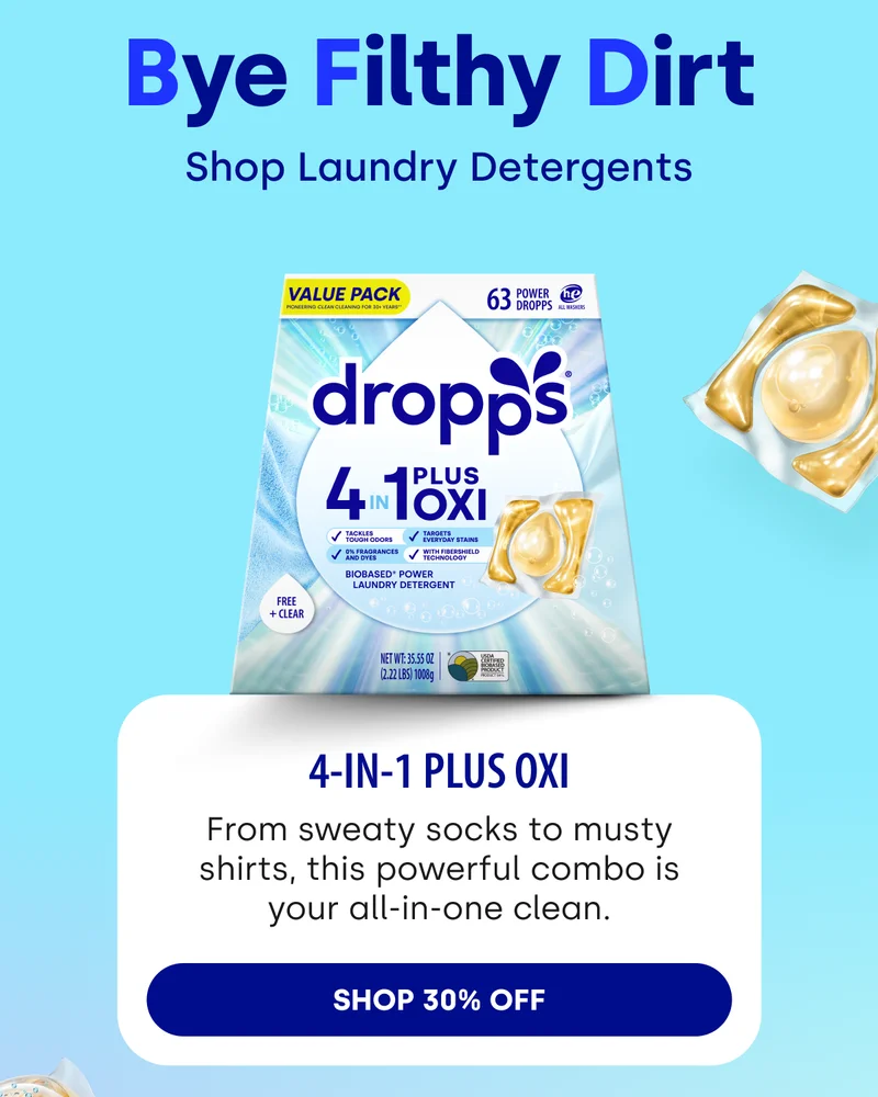 Bye Filthy Dirt Shop Laundry Detergents | 4-in-1 Plus Oxi From sweaty socks to musty shirts, this powerful combo is your all-in-one clean. SHOP 30% OFF