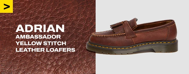 Adrian Yellow Stitch Ambassador Leather Loafers