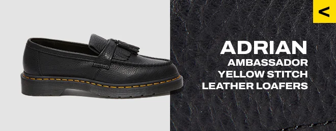 Adrian Yellow Stitch Ambassador Leather Loafers