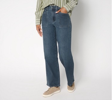 Me by Jennie Garth Regular Repreve Wide Leg Jeans- Indigo