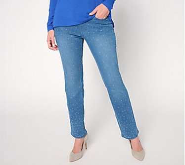 Belle by Kim Gravel Reg TripleLuxe Denim Tonal Twinkle Jean