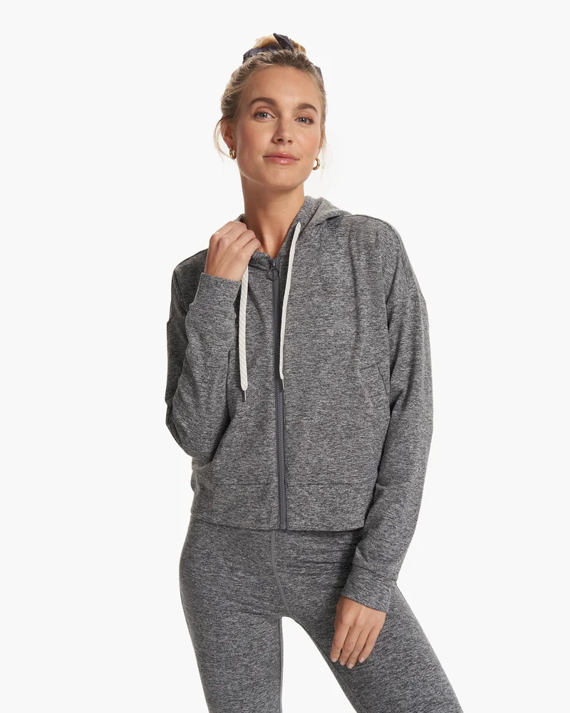 Image of Granite Cropped Hoodie | Heather Grey