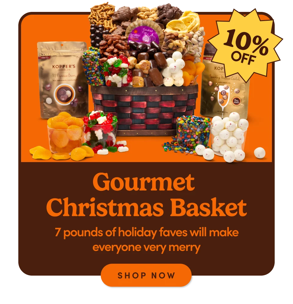 Gourmet Christmas Basket – 7 pounds of holiday faves will make everyone very merry; Shop now