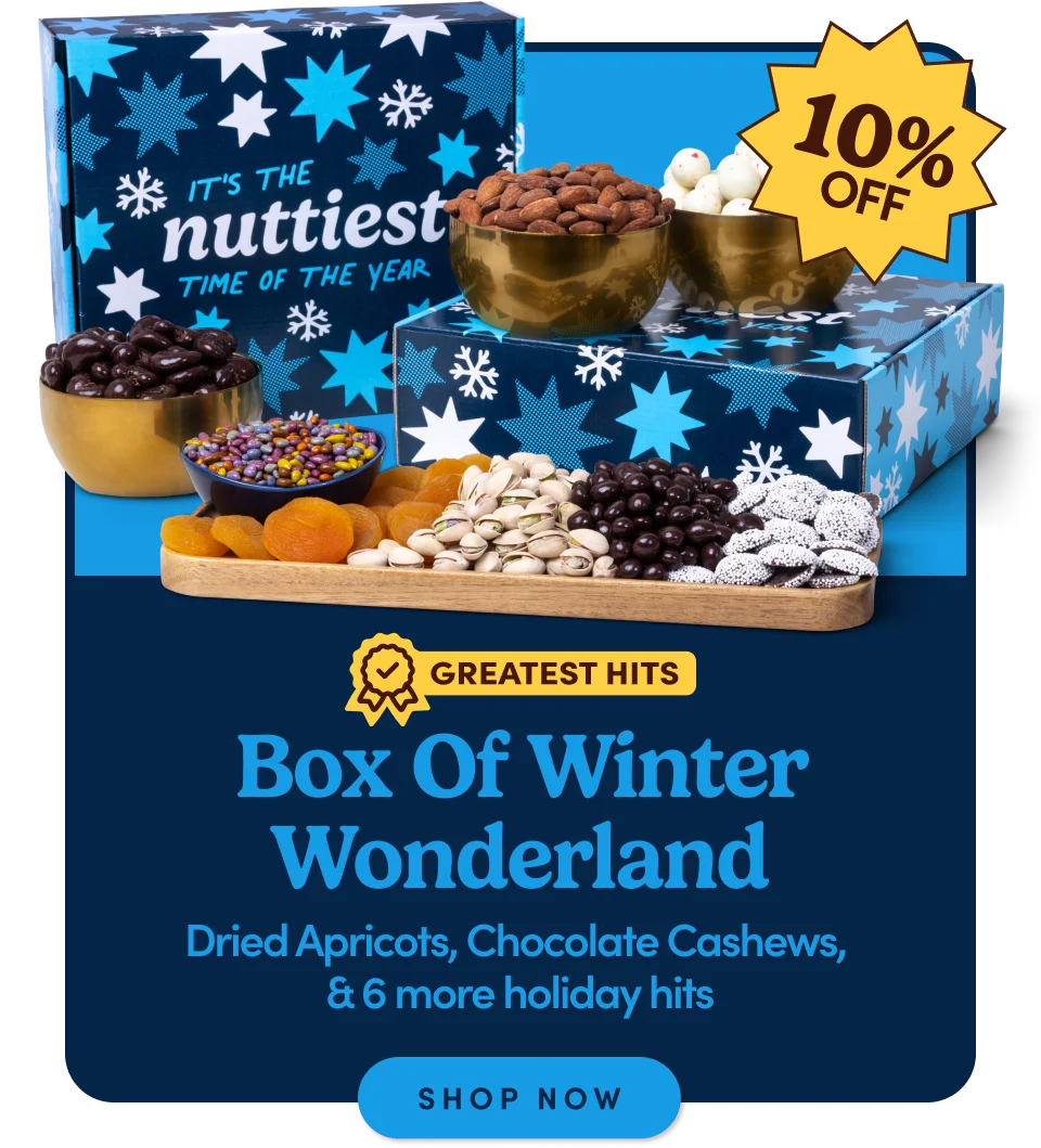 Box of Winter Wonderland – Dried apricots, chocolate cashews & 6 more holiday hits; Shop now