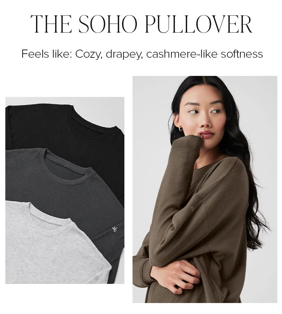 THE SOHO PULLOVER FEELS LIKE: COZY, DRAPEY, CASHMERE-LIKE, SOFTNESS