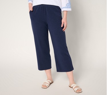 Belle by Kim Gravel Petite Cape Cod Slub Knit Cropped Pant