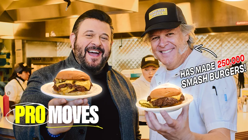 Smash Burger Master Class with George Motz and Adam Richman on Pro Moves.