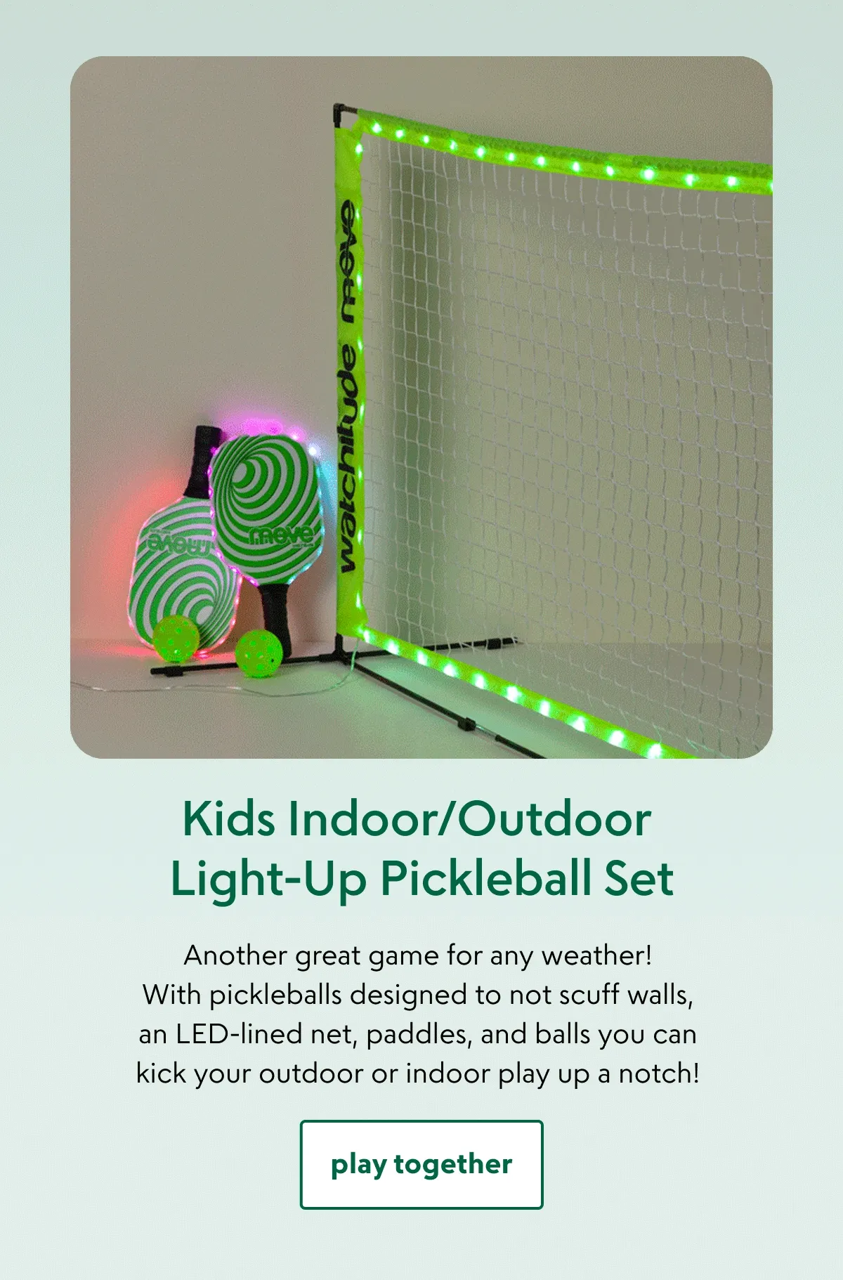 Kids Indoor/Outdoor Light-Up Pickleball Set