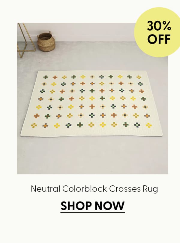 Neutral Colorblock Crosses Rug