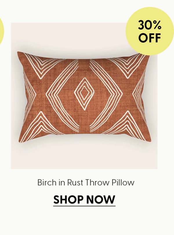 Birch in Rust Throw Pillow