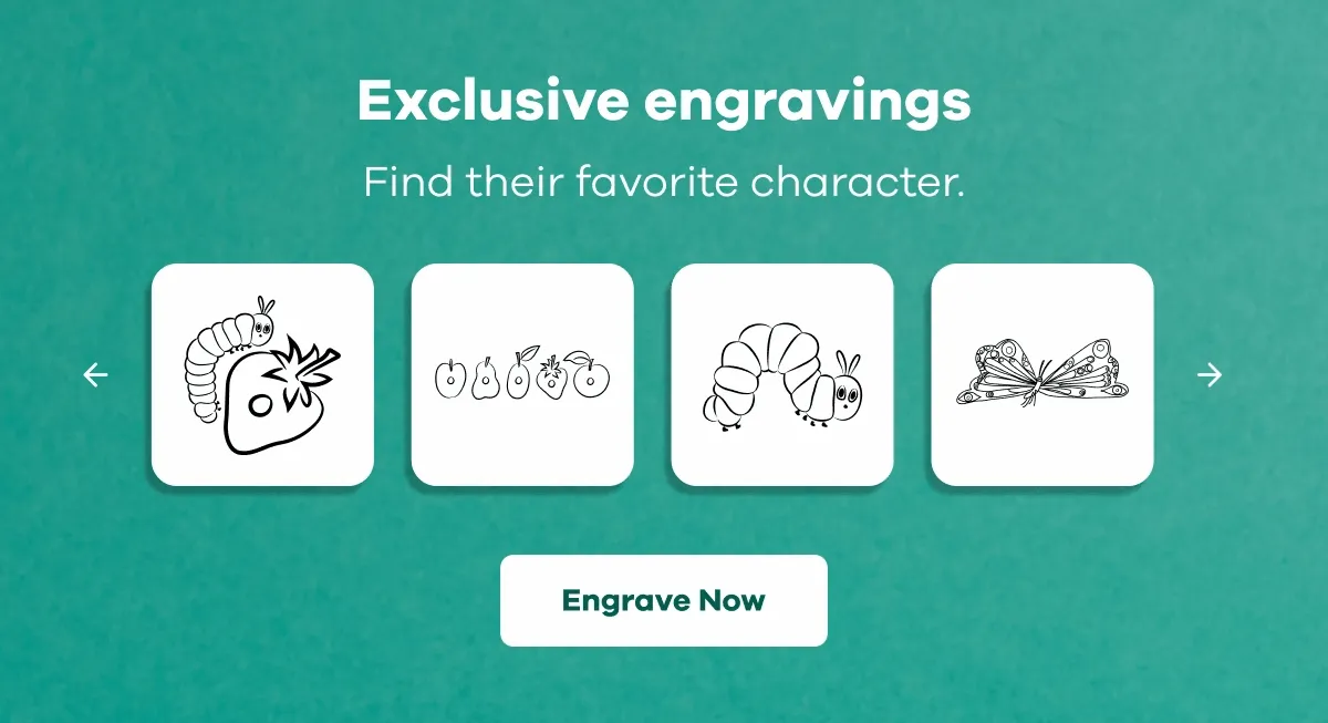Exclusive engravings. Find their favorite character. | Engrave Now
