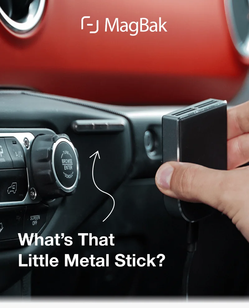 What’s That  Little Metal Stick? If you ever wondered that, let us give you the answer. This little magnetic strip is called the MagStick. It’s our genius product that allows you to mount your phone case or charger almost anywhere.