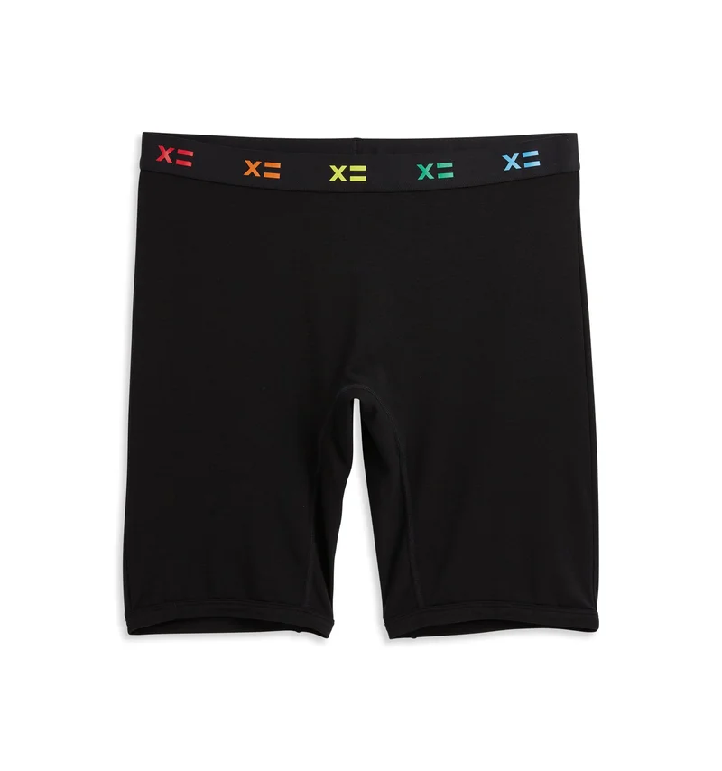 Image of 9" Boxer Briefs - TENCEL™ Modal Black X= Rainbow