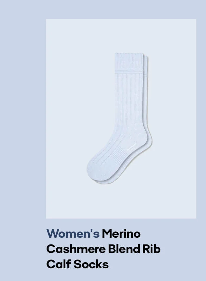 Women's Merino Cashmere Blend Rib Calf Socks